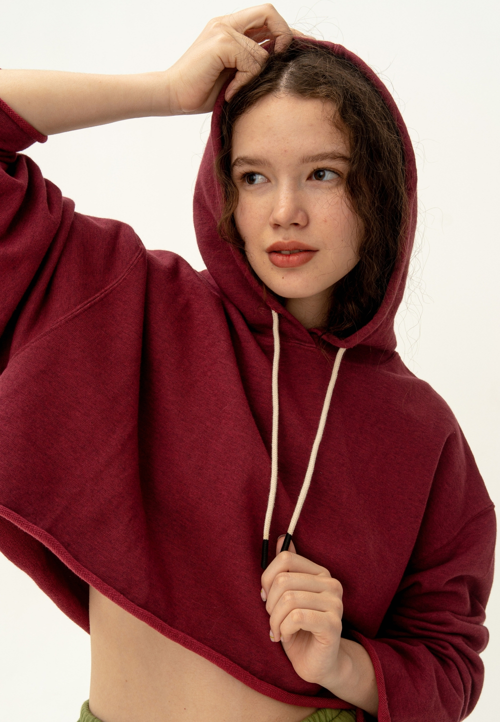 Худи Bowery NYC укороченное оверсайз Ruby