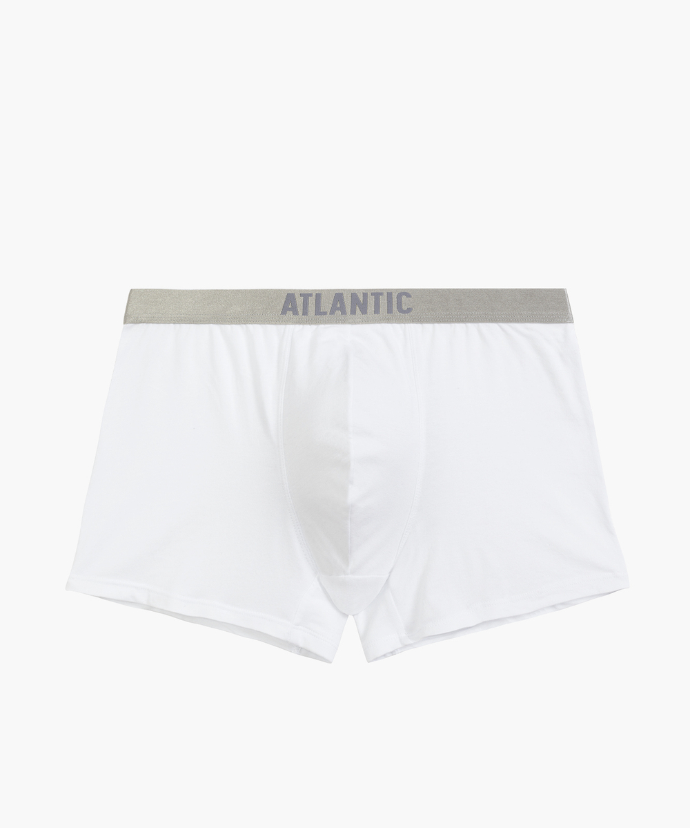 Мужские трусы шорты Atlantic, 1 шт. в уп., пима хлопок, белые, Basic BMH-012