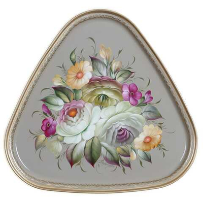 Жостовский поднос декоративный, размер 29х29 см (A8), металлический