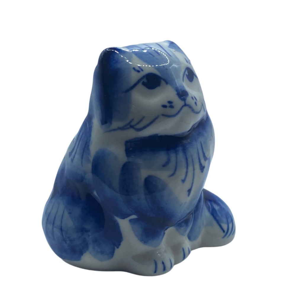 Фигурка Кот лохматый сидячий гжель