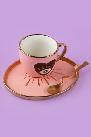 Кофейный набор "Cat" розовый