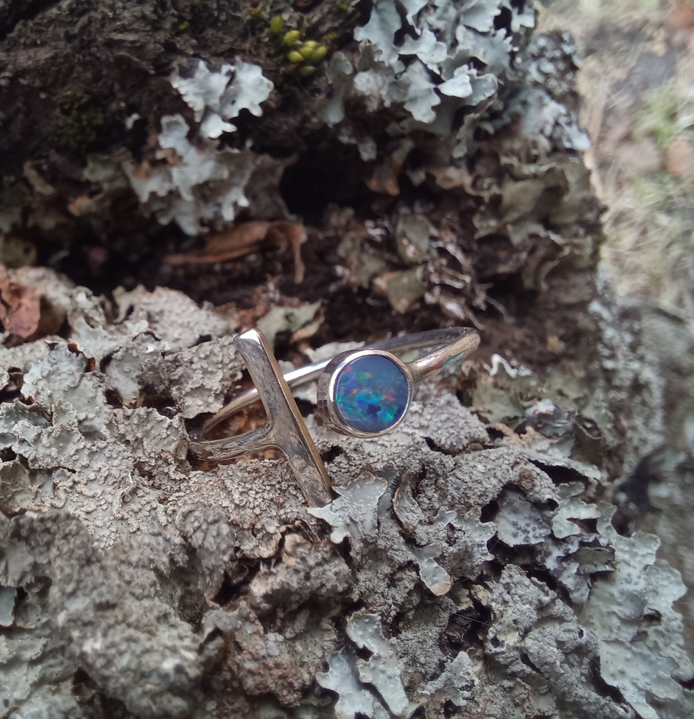 Кольцо ГРАНИЦА, серебро/опал