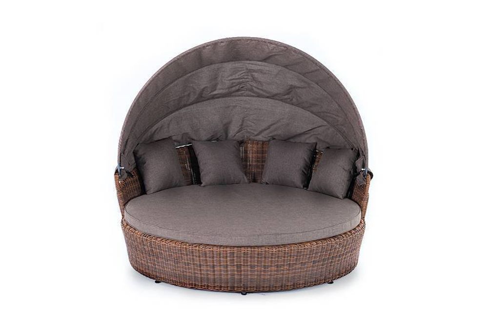 "Стильяно" плетеная кровать круглая, цвет коричневый