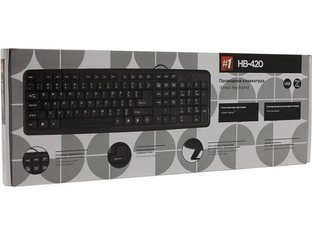 Клавиатура проводная Defender Element HB-420 (черный)