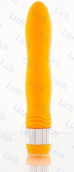 Оранжевый водонепроницаемый вибратор 21,5 см.