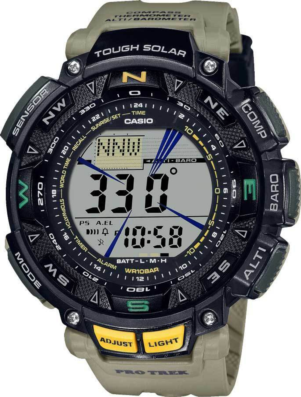Японские наручные часы Casio Pro Trek PRG-240-5ER с хронографом