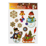 Наклейка новогодняя 21.5*30.5 см, 4 вида микс , пакет
