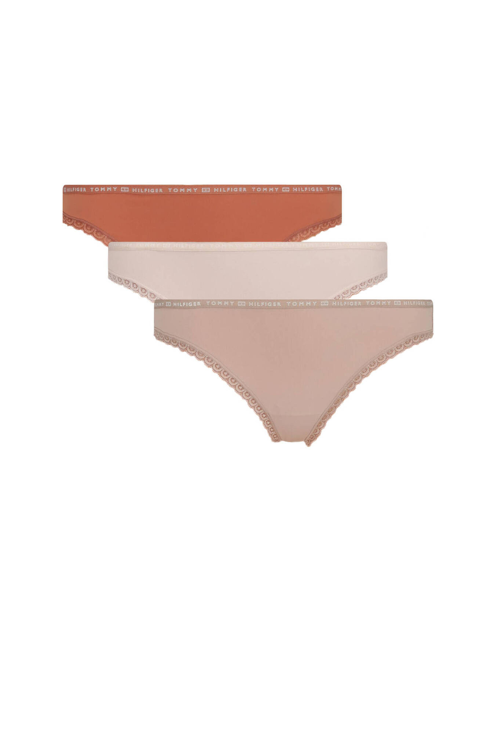 стринги 3 пары Tommy Hilfiger - пудро-розовый(UW0UW02824)