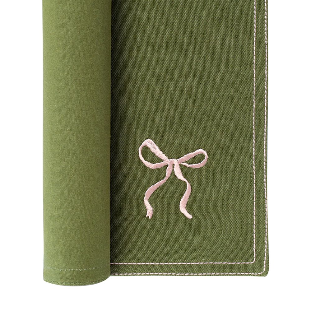 Салфетка под приборы Fancy Bows оливкового цвета из коллекции Essential, 35х45 см