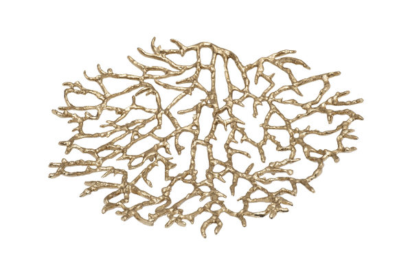 Блюдо декоративное Garda Decor Coral алюминий золотого цвета