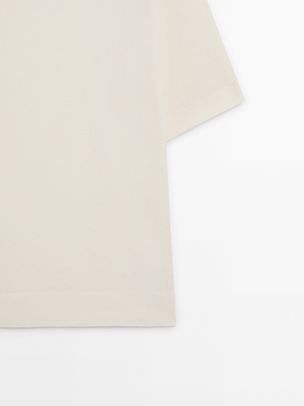 Massimo Dutti Хлопковая футболка, натуральный, кремовый