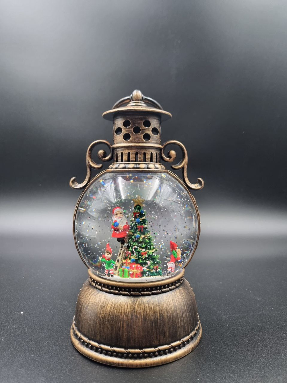 Фонарь новогодний светящийся музыкальный сеть/батарейки QW101