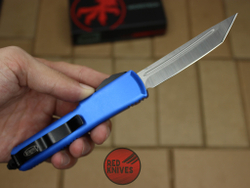 Нож Microtech Ultratech T/E - синяя рукоять, танто клинок сатин RK-380
