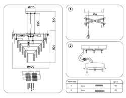 Ambrella Подвесная люстра с хрусталем Traditional TR5242