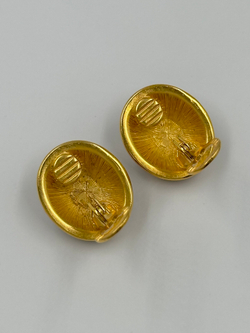 Клипсы с чёрной эмалью и «жемчугом» Monet