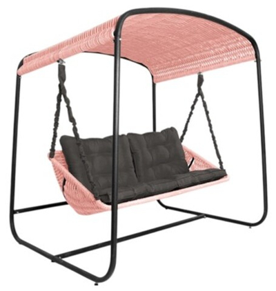Качели DeckWOOD Sky Bed Lite (светло-розовый, подушка графит)