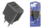 Сетевой адаптер питания HOCO CS14A PD 20W + QC 3.0 (черный)