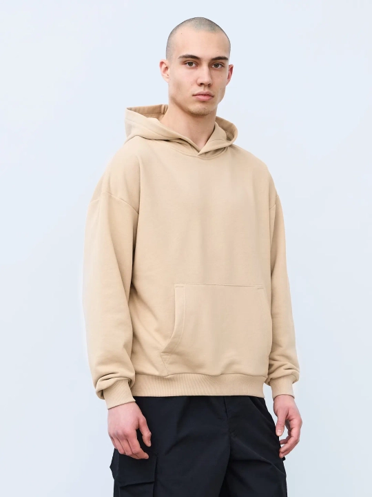 Худи оверсайз без начеса (бежевый)