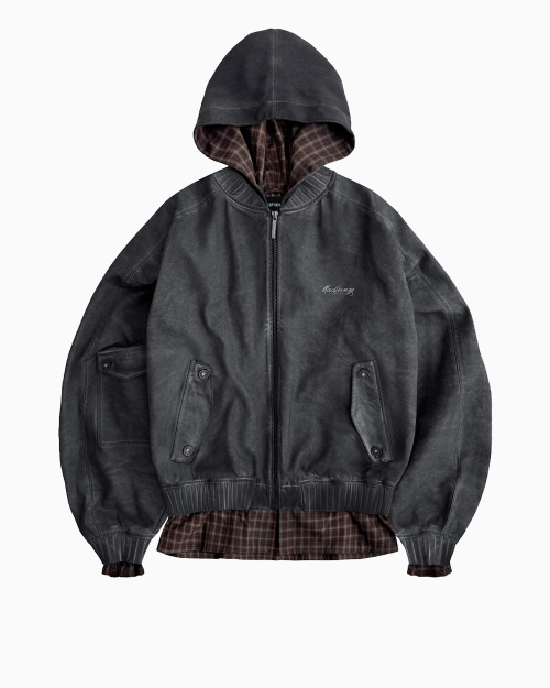 Бомбер с капюшоном двусторонний MADFRENZY Oversized