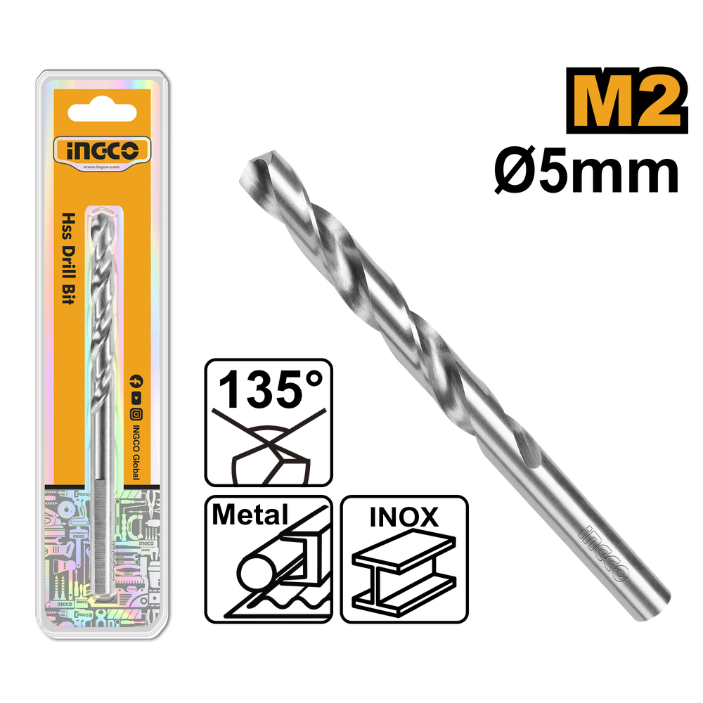 Сверло по металлу INGCO DBT11300501 INDUSTRIAL М2 HSS 5 мм