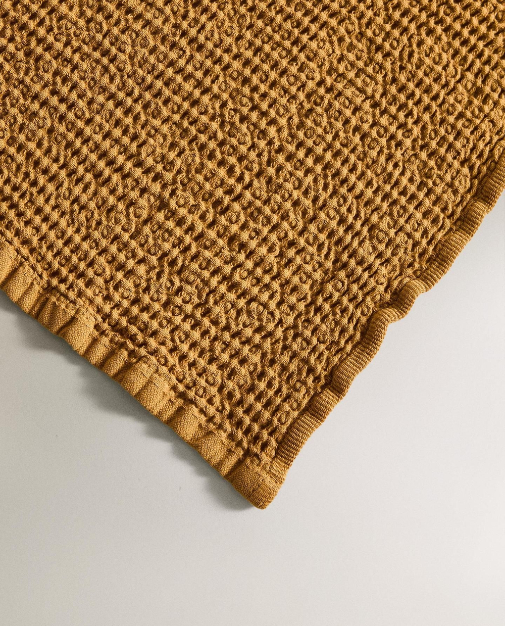Zara Home - Мини вафельное банное полотенце, желтый, 50х90 см