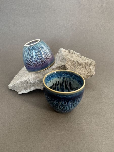 Чашка синяя, керамика, 100мл