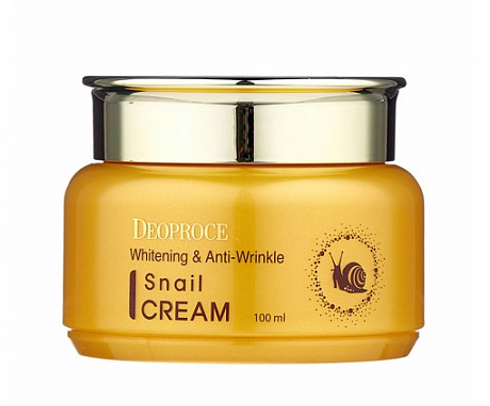 Deoproce Whitening & Anti-Wrinkle Snail Cream, 100ml - Отбеливающий антивозрастной крем для лица с экстрактом улитки