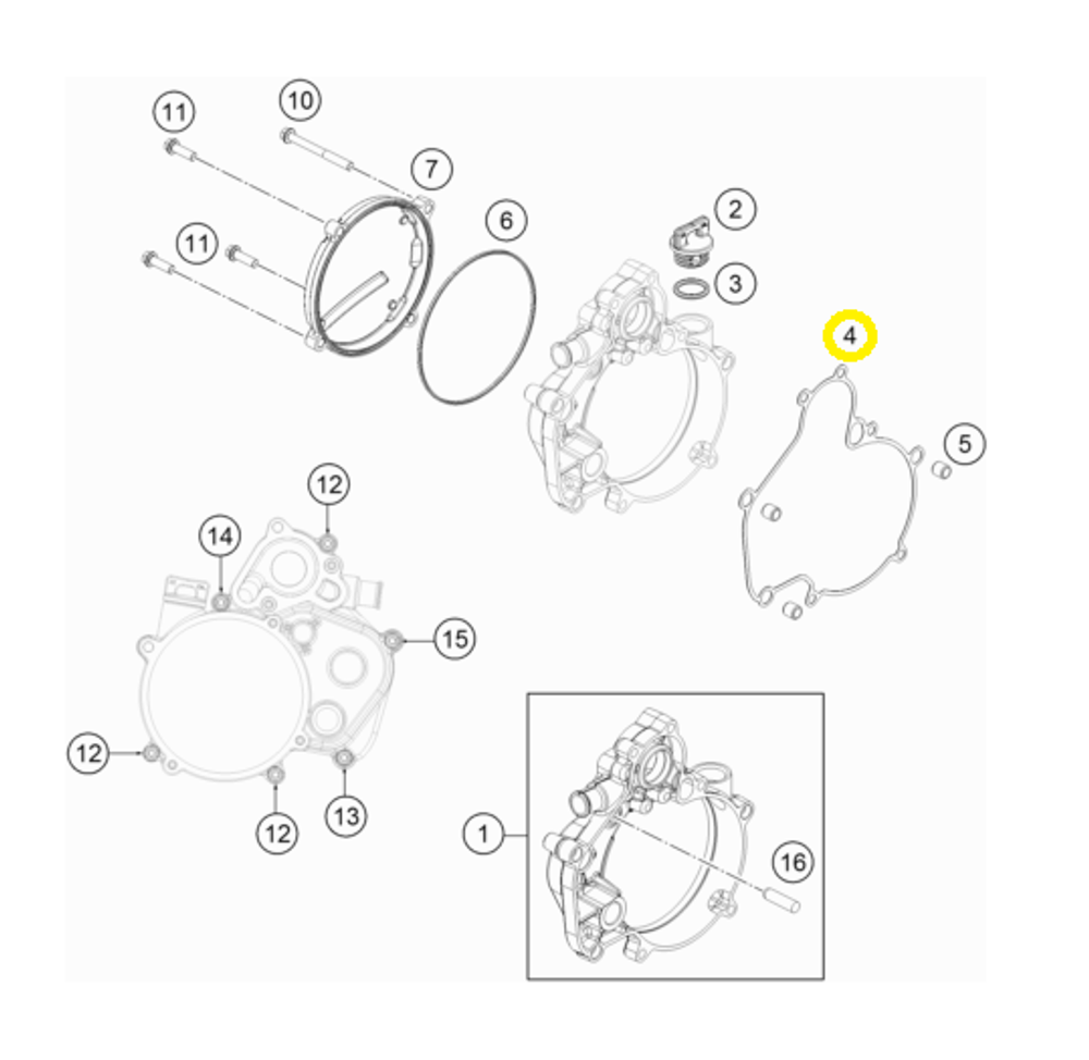 Прокладка крышки сцепления внутренняя KTM, HQV, GASGAAS 50cc