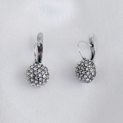 "Грэма" серьги в серебряном покрытии из коллекции "Мириада" от Jenavi с английским замком