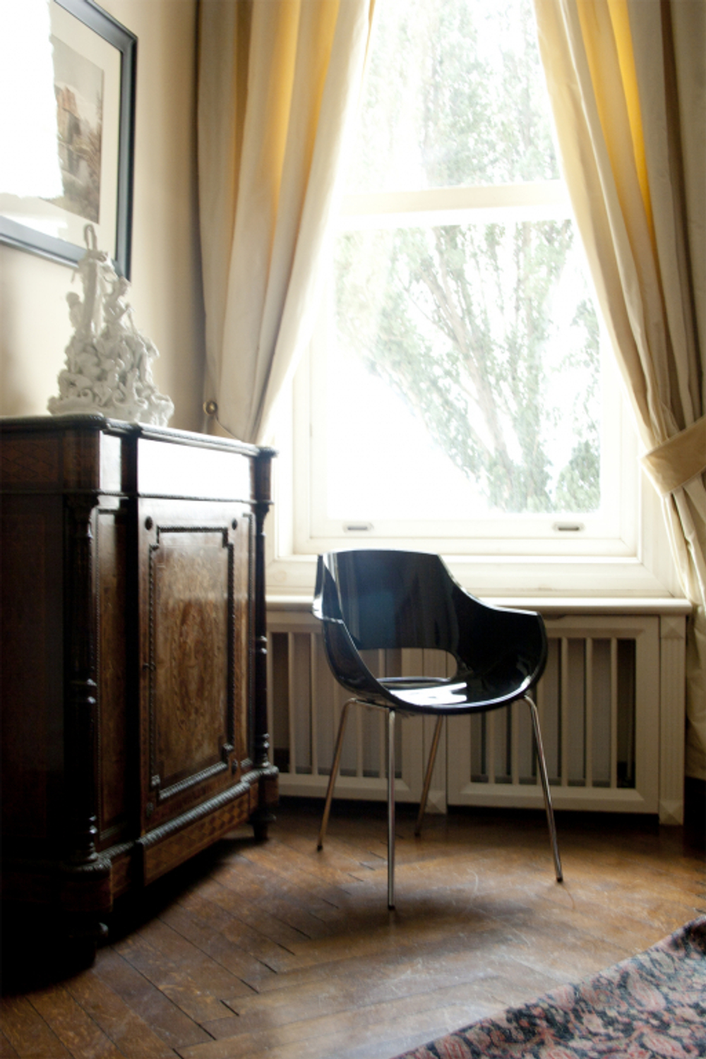 Кресло пластиковое Papatya Opal-ML, хромированный, черный