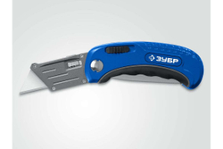 Универсальный складной нож ЗУБР Компакт-2-А24 2-в-1 с трапециевидным лезвием 09227