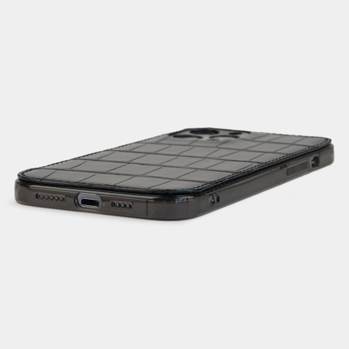 Чехол-накладка для iPhone 12 Pro Max из натуральной кожи крокодила, черного цвета