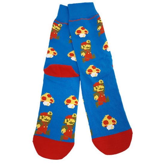 Носки Марио "В игре. Марио бегом", р-р 38-44 (голубой)