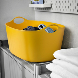 IKEA TORKIS  (ИКЕА ТОРКИС)  -  Корзина для белья Flexi внутри/снаружи, желтая, 35 л