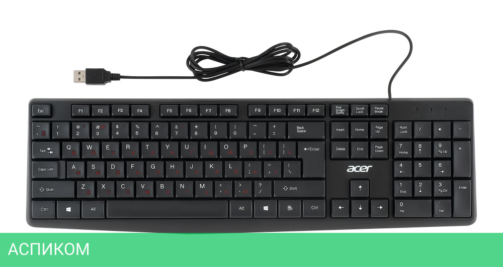 Клавиатура Acer OKW121 черный (ZL.KBDEE.00B)
