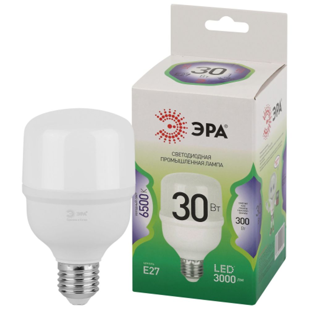 Лампа светодиодная ЭРА GREEN LINE LED POWER T70-30W-865-E27 GL 30Вт колокол холодный свет Е27 | Лампы cветодиодные POWER