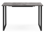 Стол деревянный Woodville Лиман 117 (157) x 77 бетон светлый, черный матовый, ножки черные