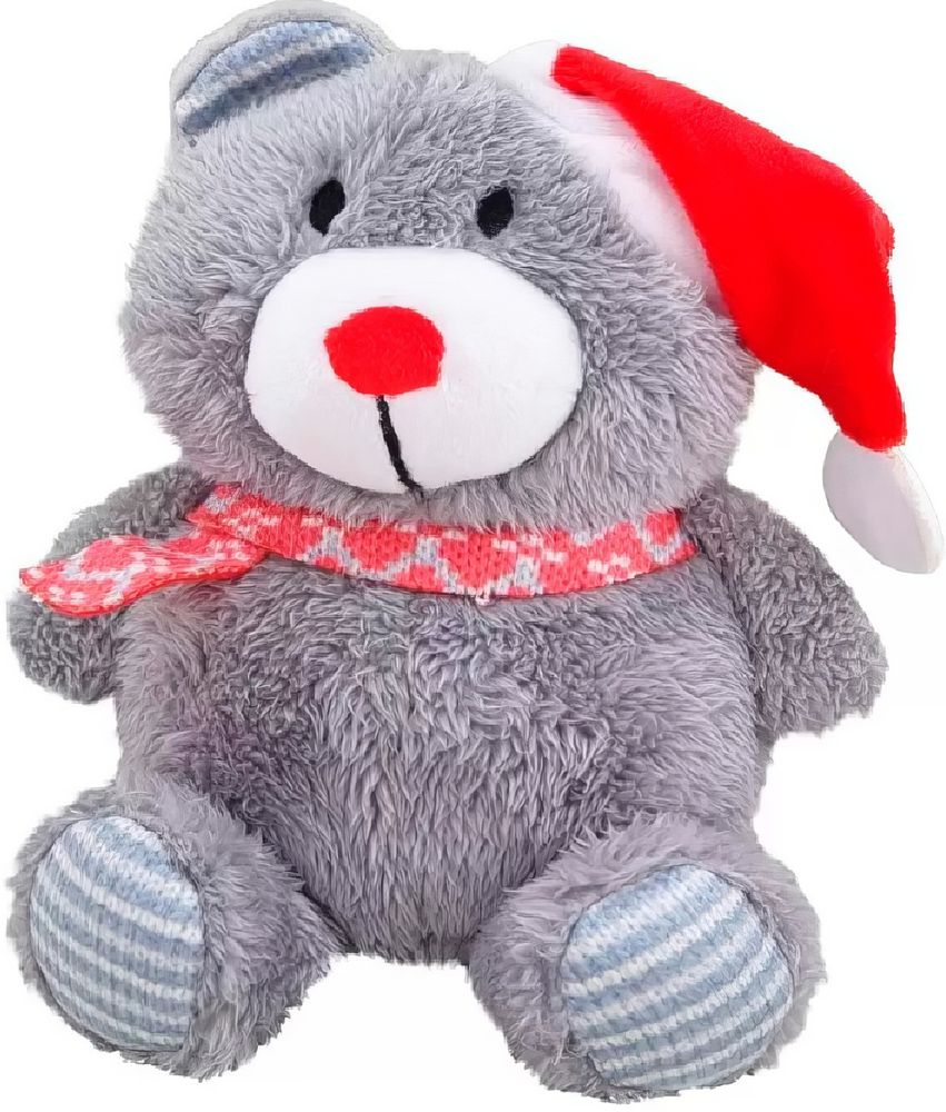 Nobby Игрушка Медведь новогодний для собак, мягкая, серая, 20 см