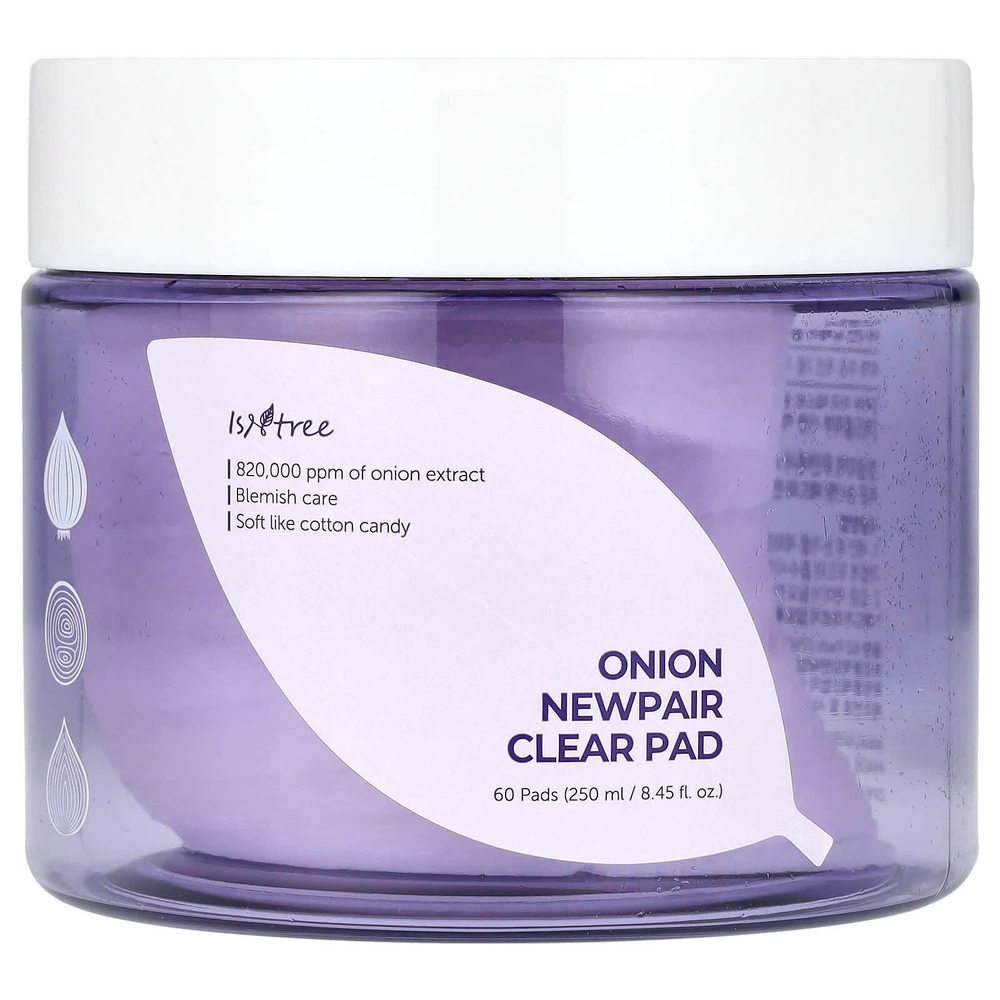 ISNtree, Onion Newpair, прозрачные салфетки, 60 салфеток, 250 мл (8,45 жидк. унц.)