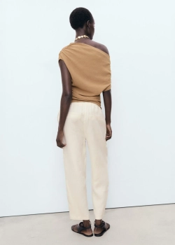 Брюки изо льна со шнурком