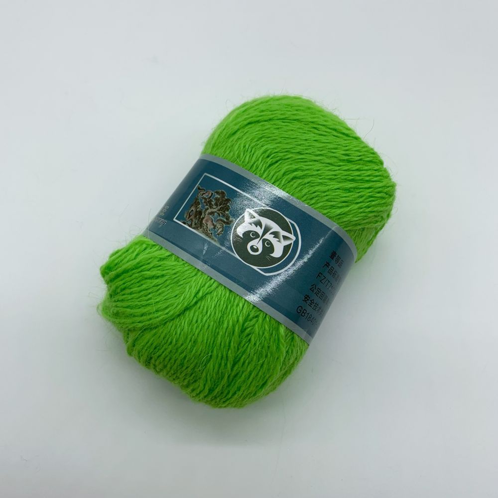Пух норки   (синяя этикетка) зеленый неон 039