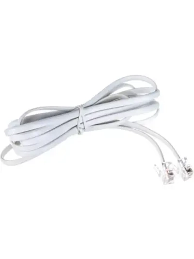 Телефонный шнур-удлинитель 5 м RJ-11, 6P-4C белый