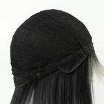 Парик искусственный, с чёлкой, имитация кожи, 60 см, цвет чёрный/пепельный