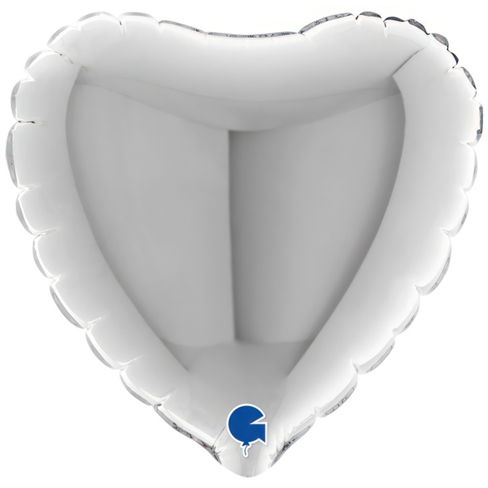 Шар фольгированный Сердце 10 см (Серебряный)