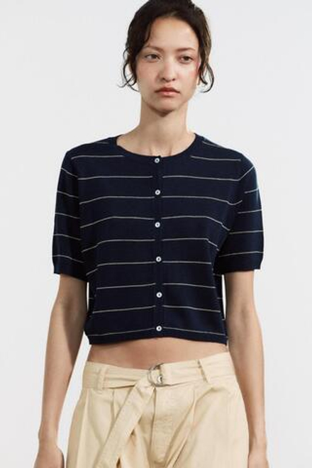 ZARA УКОРОЧЕННЫЙ КАРДИГАН В ПОЛОСКУ, ПОЛОСКИ