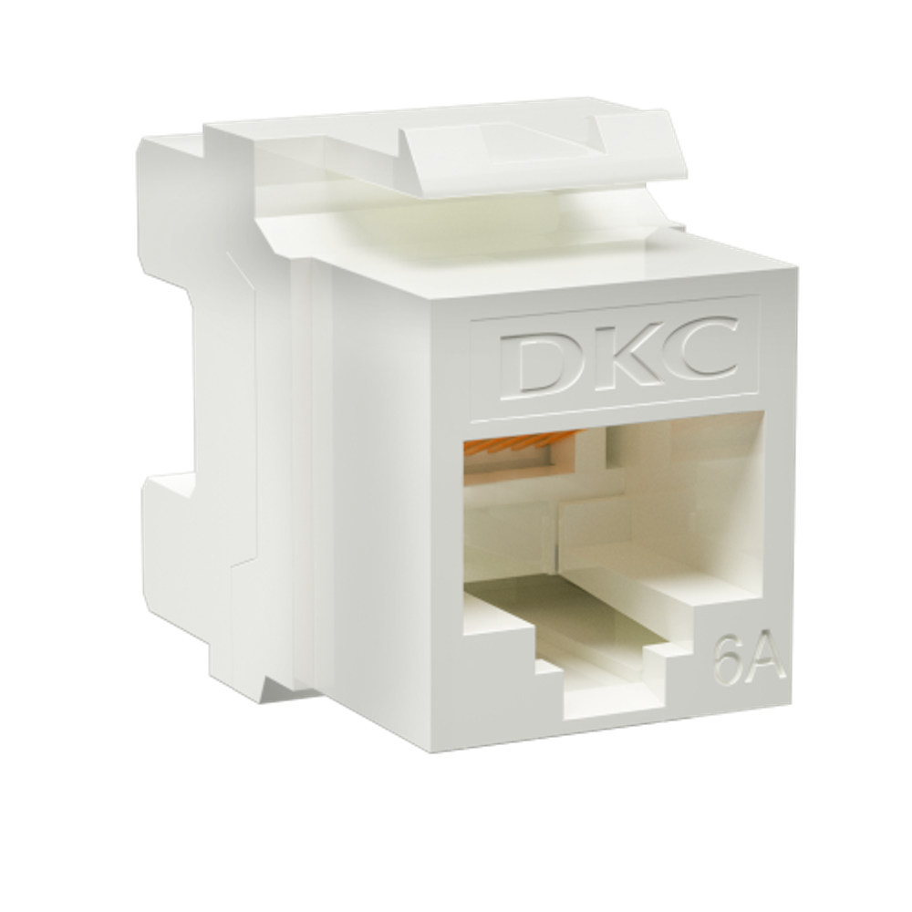 Модуль Keystone RJ45 CAT6А неэкранированный, 180 градусов, белый(форм-фактор A10)