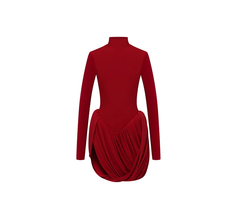 Платье мини с буфами