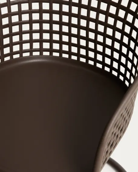 Уличный стул Tenaro из коричневого пластика и стали