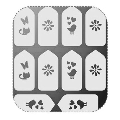 IRISK Трафарет для дизайна ногтей №68, серебро