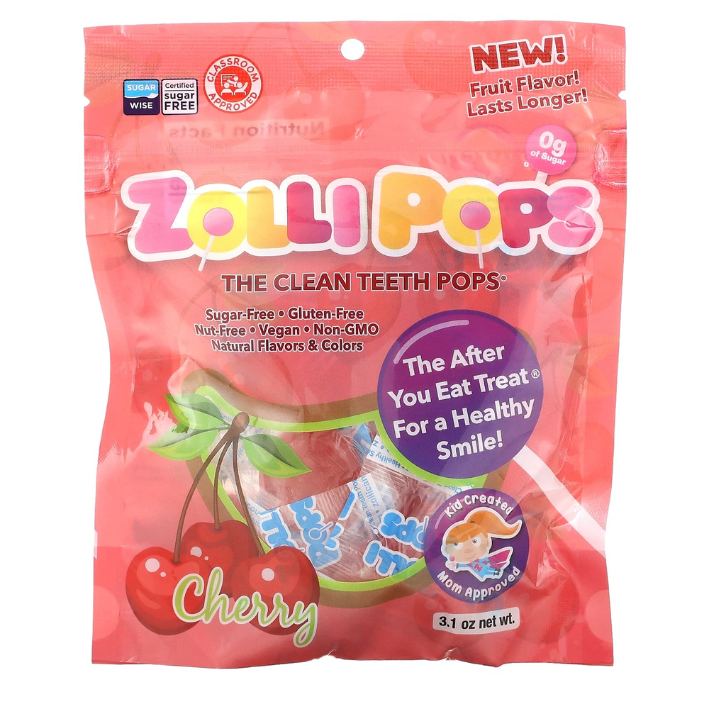 Zollipops, The Clean Teeth Pops, вишня, 3,1 унции